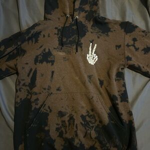 Brown and Black Tie-Dye Hoodie